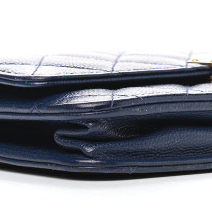 Chanel Caviar Quilted Golden Class Wallet On Chain WOC Navy 9 of 10