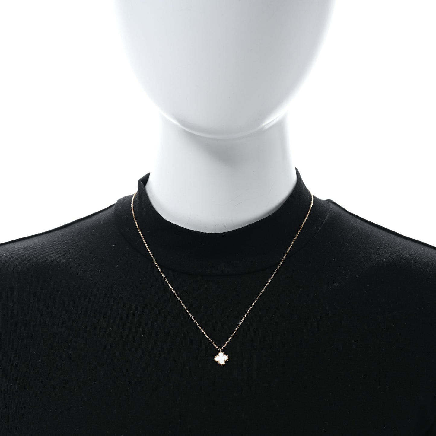 18K Yellow Gold Mother of Pearl Sweet Alhambra Pendant Necklace