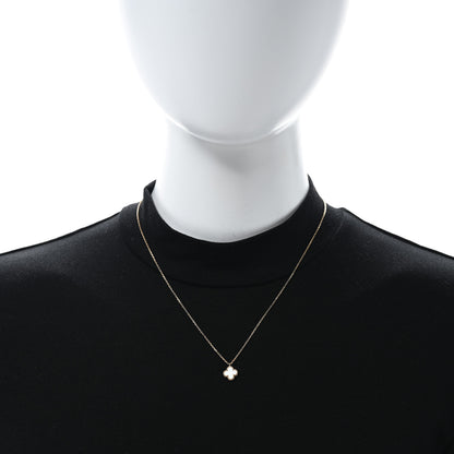 Van Cleef & Arpels 18K Yellow Gold Mother of Pearl Sweet Alhambra Pendant Necklace 3 of 5