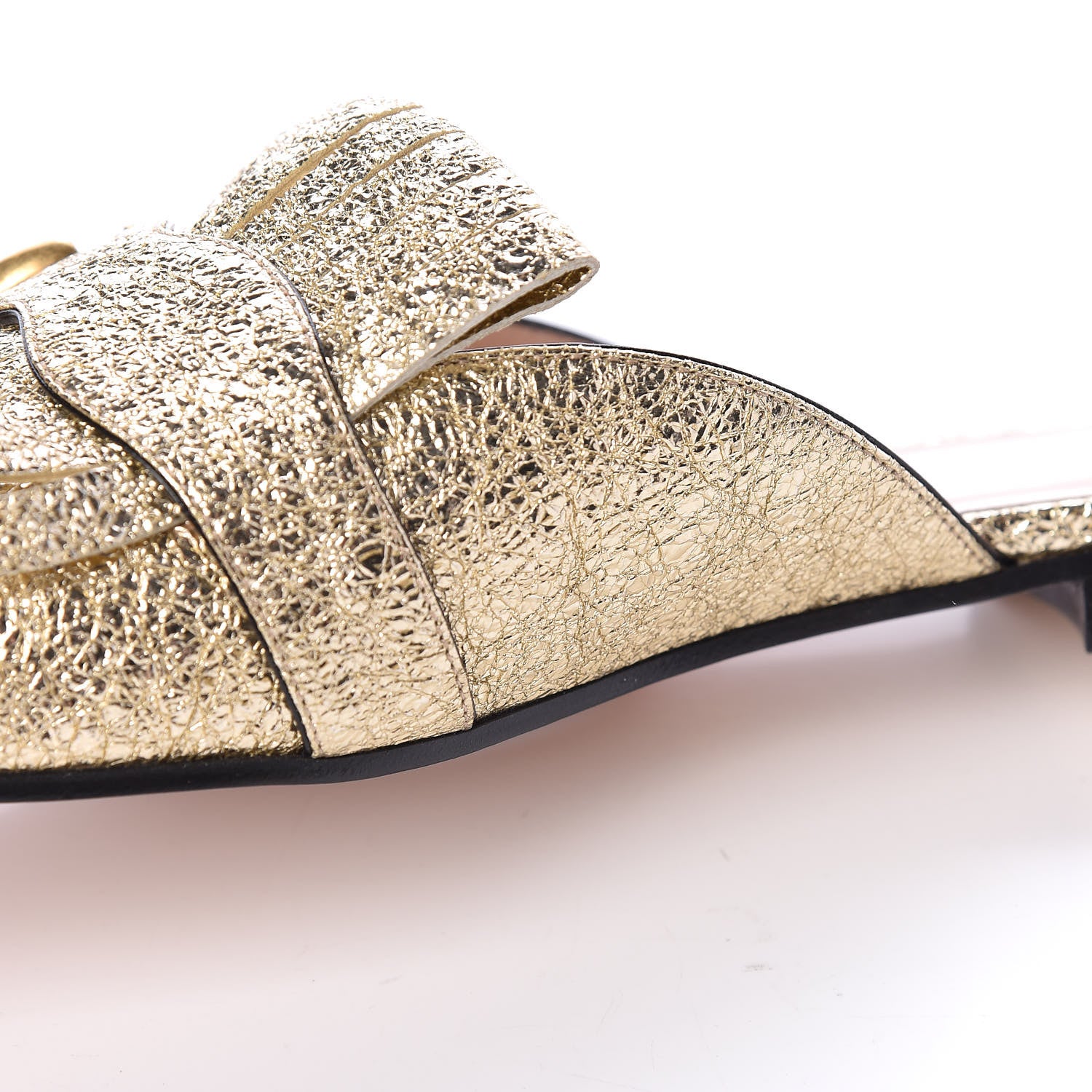Gucci Galassia Womens GG Marmont Fringe Slippers 37.5 Platino 7 of 11