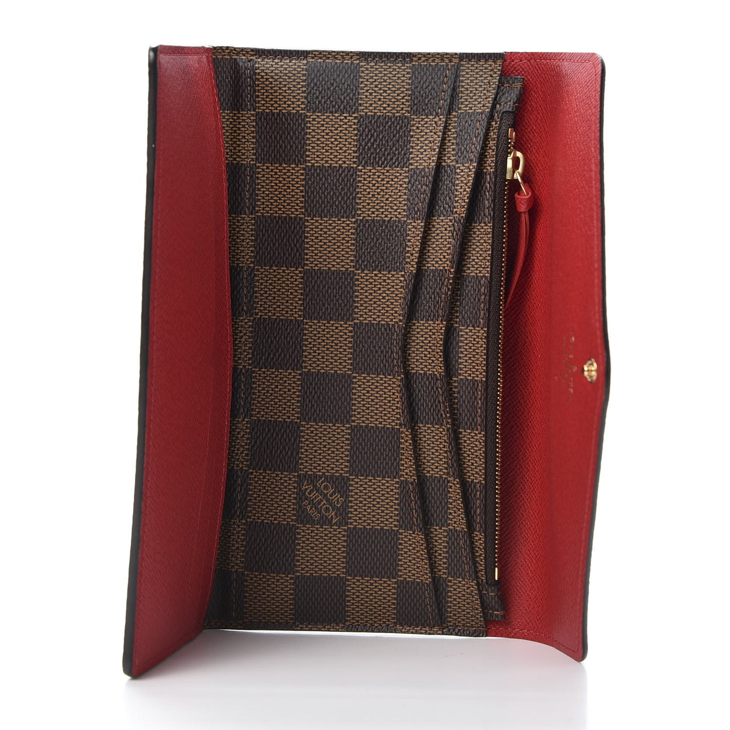 Damier Ebene Josephine Wallet Red