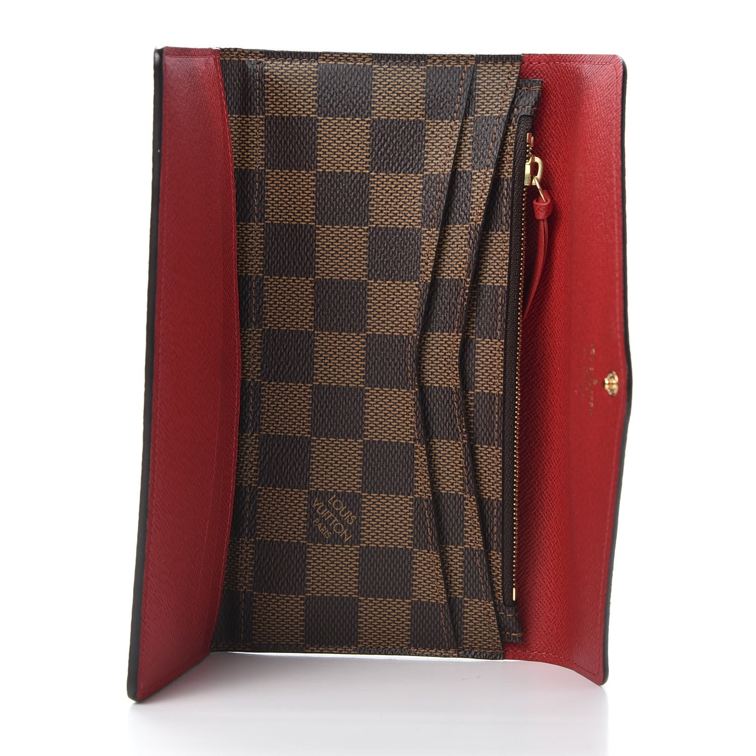 Louis Vuitton Damier Ebene Josephine Wallet Red 4 of 9