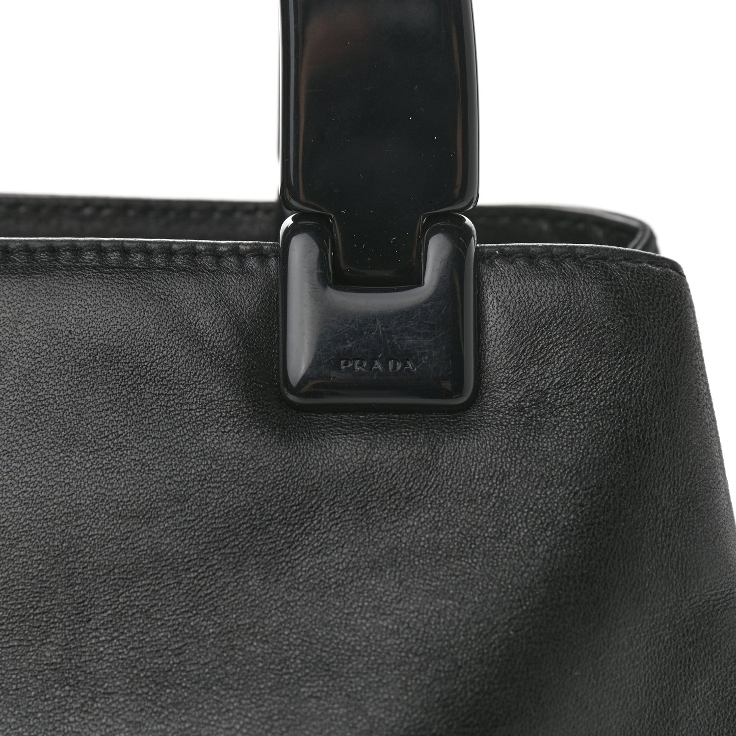 Prada Soft Calfskin Top Handle Tote Black 10 of 13