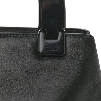 Prada Soft Calfskin Top Handle Tote Black 10 of 13