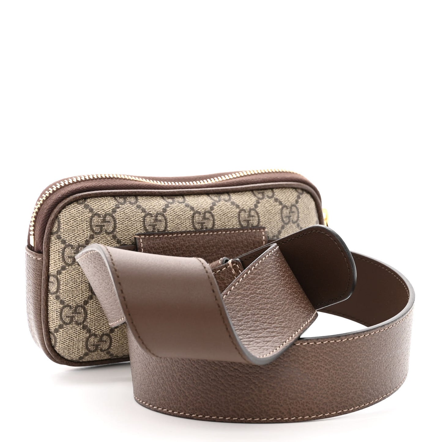 GG Supreme Monogram Ophidia Belted iPhone Case 85 34 Dark Brown