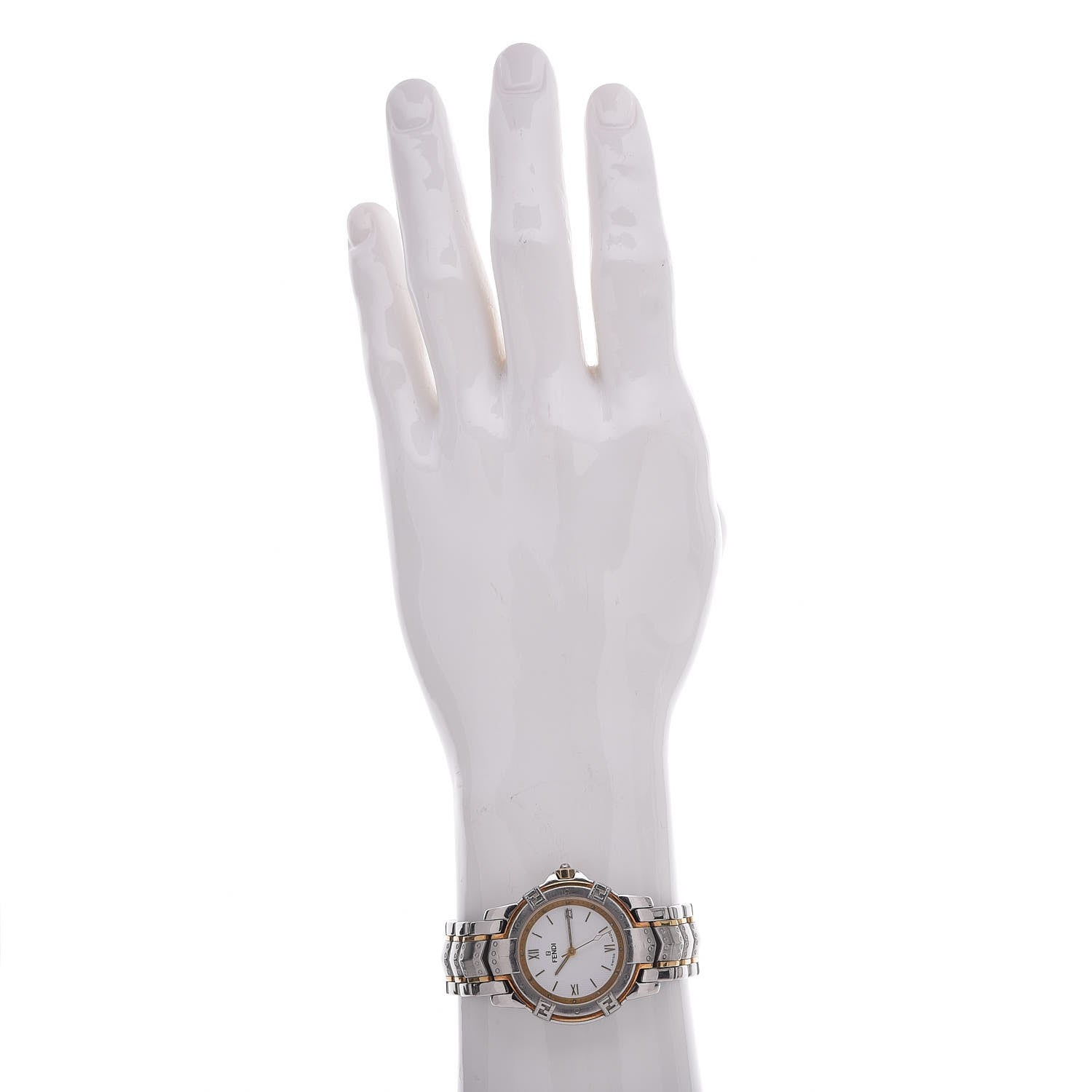 Fendi Stainless Steel 18K Yellow Gold 35mm Quartz Watch 2 of 6