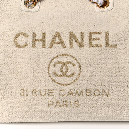 Chanel Lurex Boucle Large Deauville Tote White 9 of 10