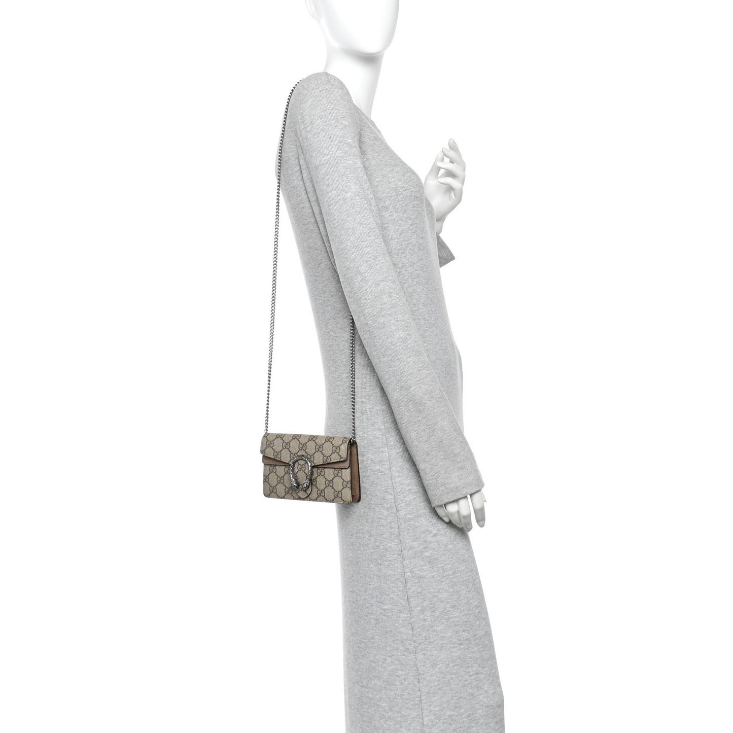 GG Supreme Monogram Super Mini Dionysus Shoulder Bag Taupe