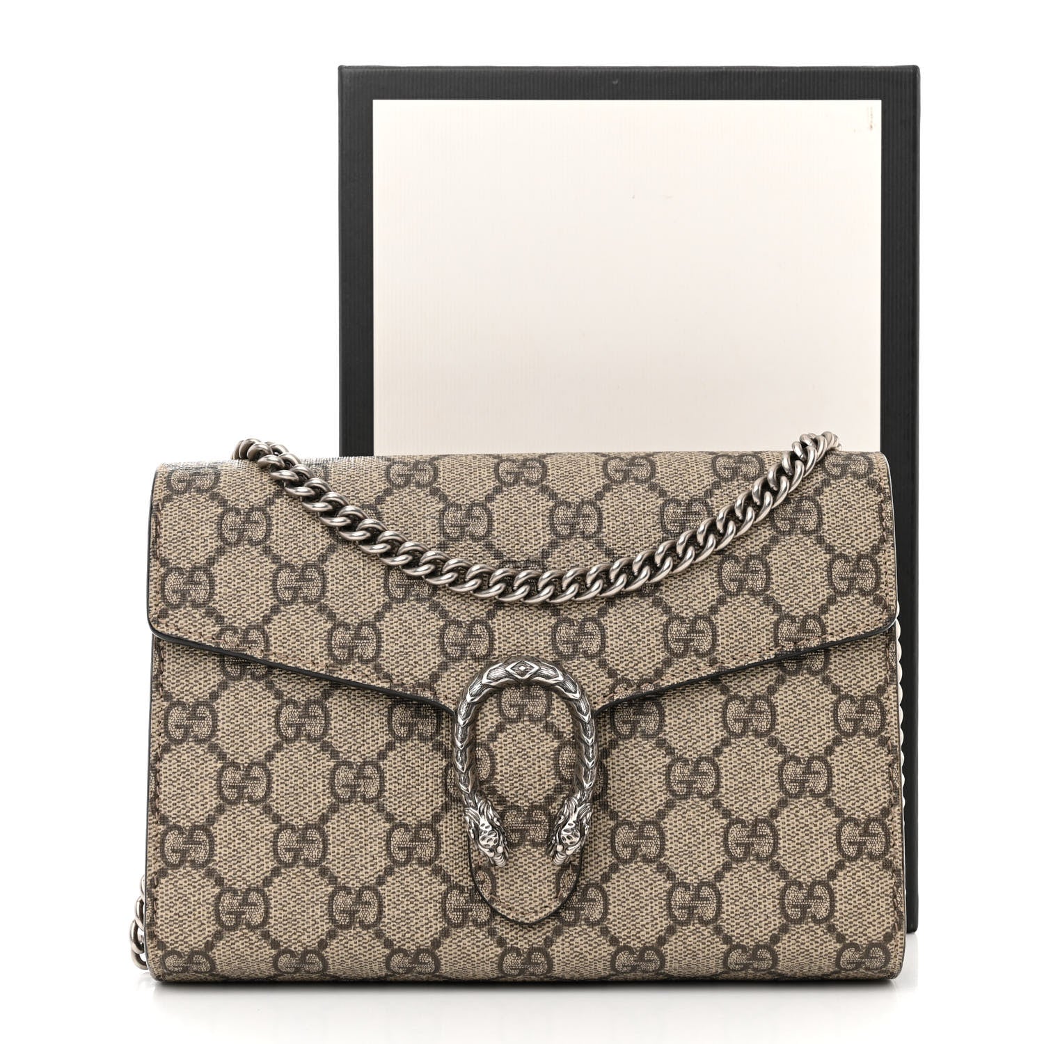 Gucci GG Supreme Monogram Mini Dionysus Chain Wallet Beige Taupe 3 of 11