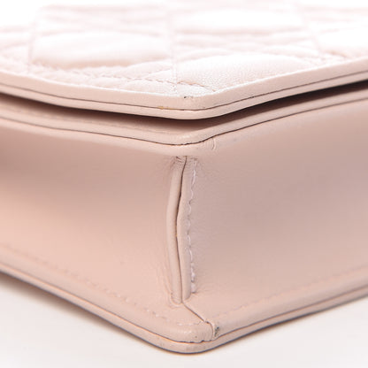 Christian Dior Lambskin Cannage Lady Dior Convertible Clutch Pink 12 of 17