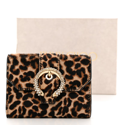 Jimmy Choo Pony Hair Leopard Print Crystal Cheri Compact Wallet 9 of 9