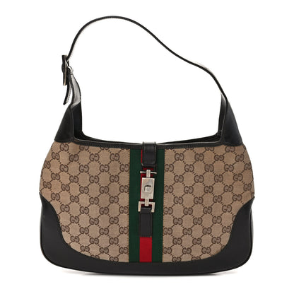 Gucci Monogram Web Jackie O Hobo Dark Brown 1 of 13