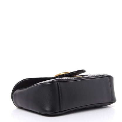 Gucci Calfskin Matelasse Mini GG Marmont Shoulder Bag Black 4 of 11