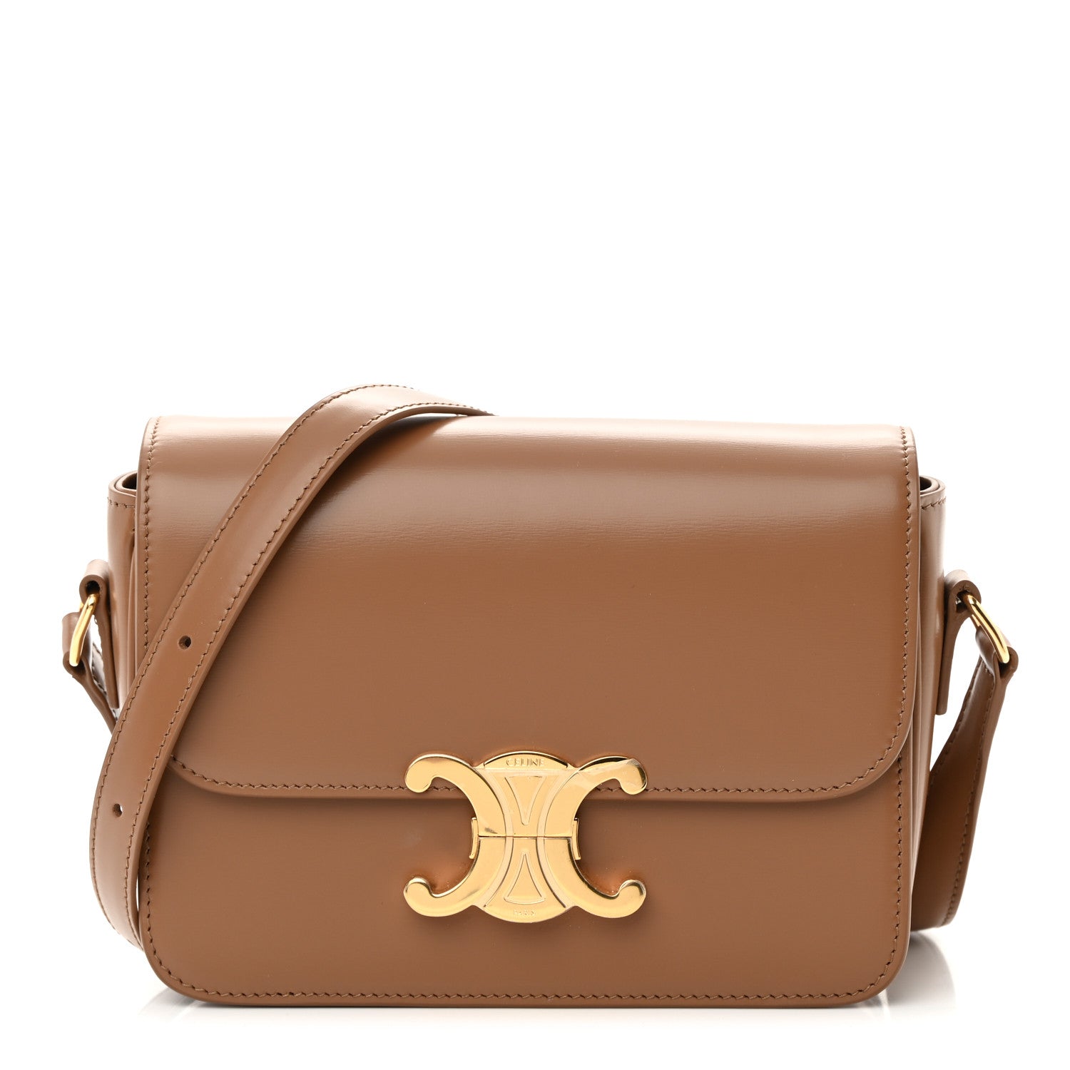 Celine Shiny Calfskin Teen Triomphe Bronze 1 of 14