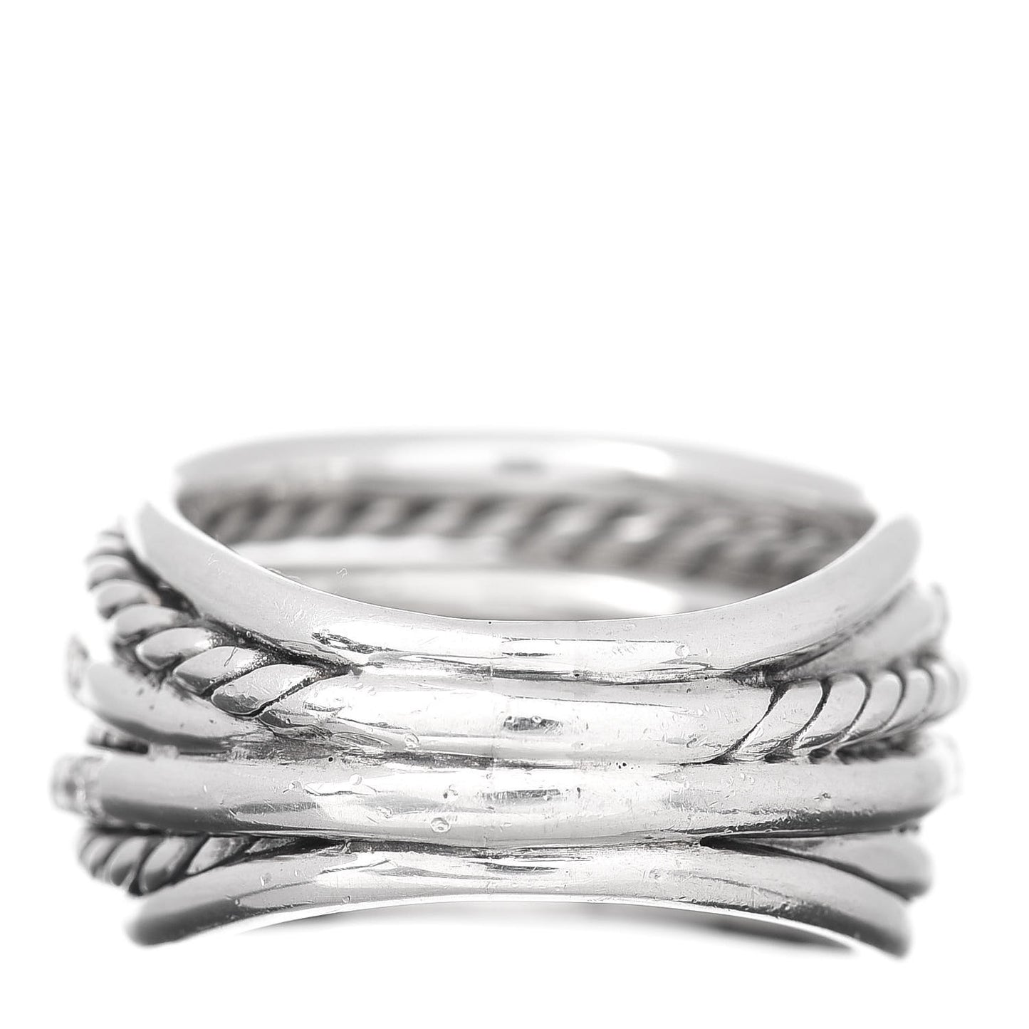 Sterling Silver Diamond Crossover Dome Ring 56 7.5