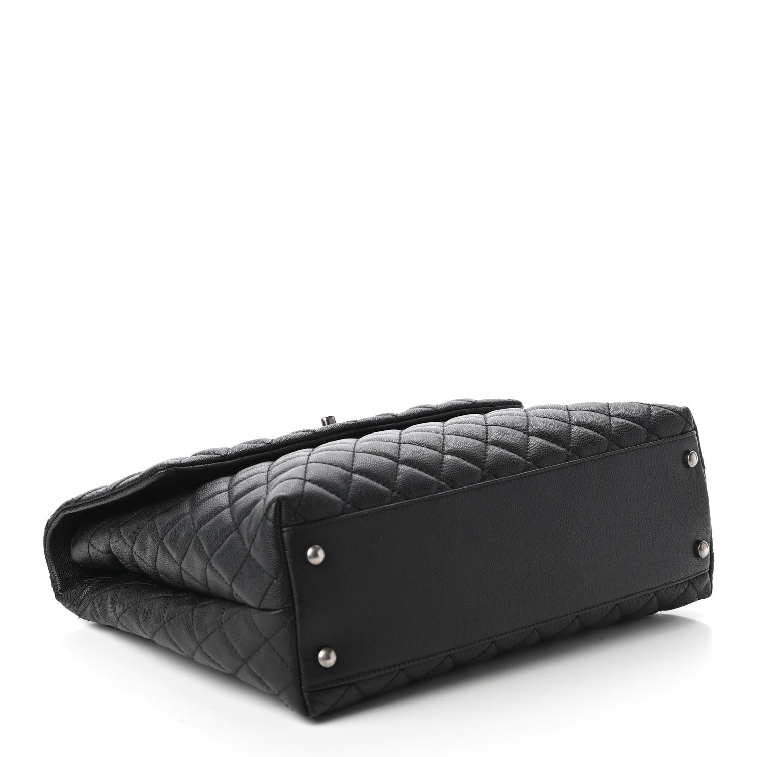 Chanel Caviar Lizard Quilted Large Coco Handle Flap Black 4 of 10