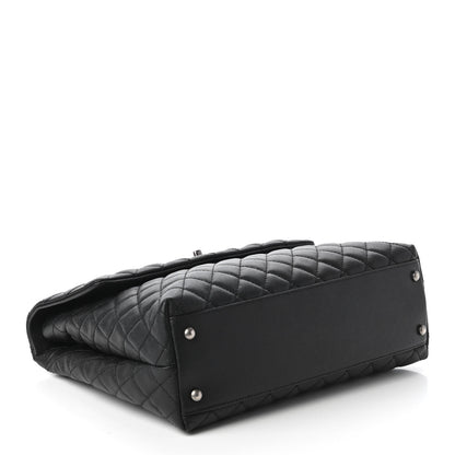 Chanel Caviar Lizard Quilted Large Coco Handle Flap Black 4 of 10