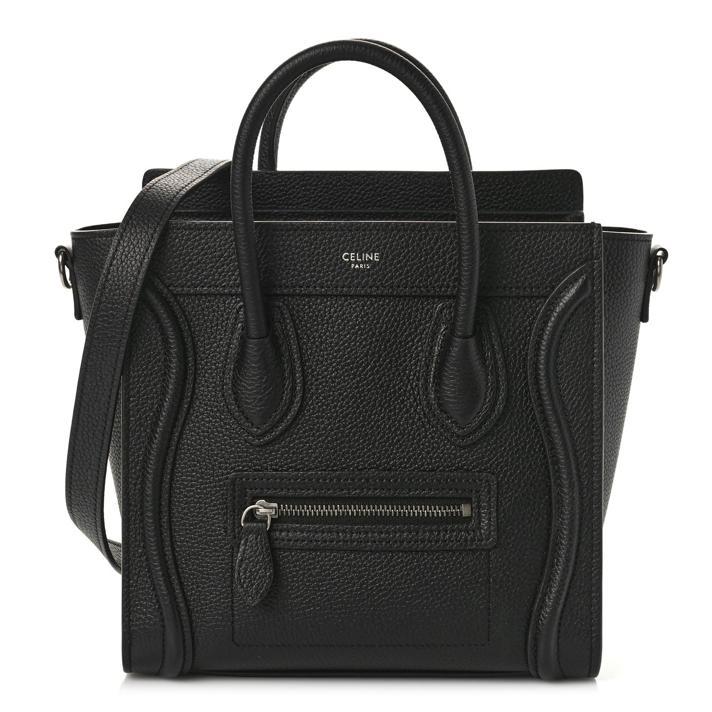 Drummed Calfskin Nano Luggage Black