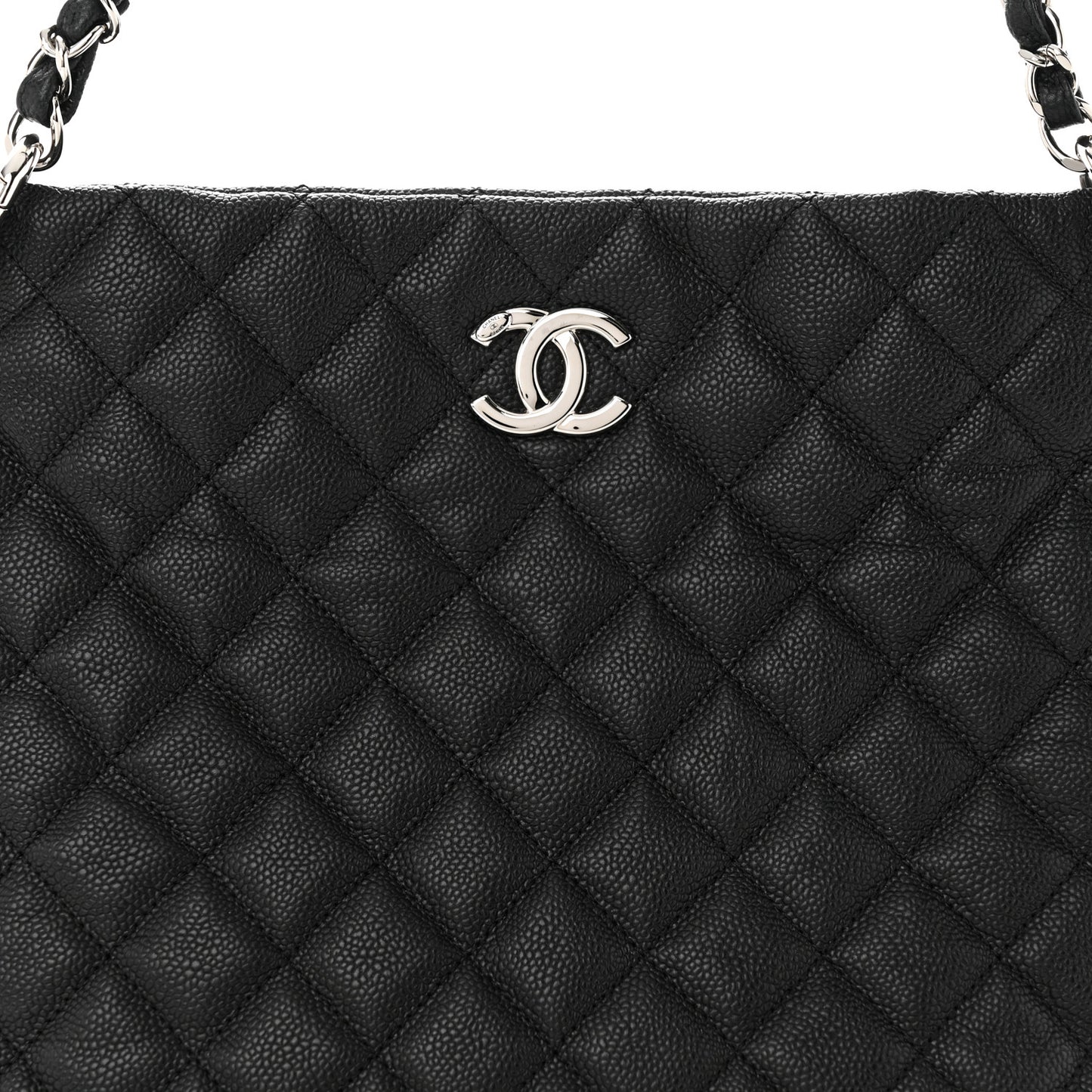 Caviar Quilted Easy Zip Tote Black