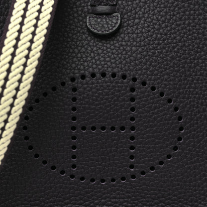 Hermes Taurillon Clemence Evelyne Sangle Cordage TPM Prunoir Jaune Milton 8 of 11