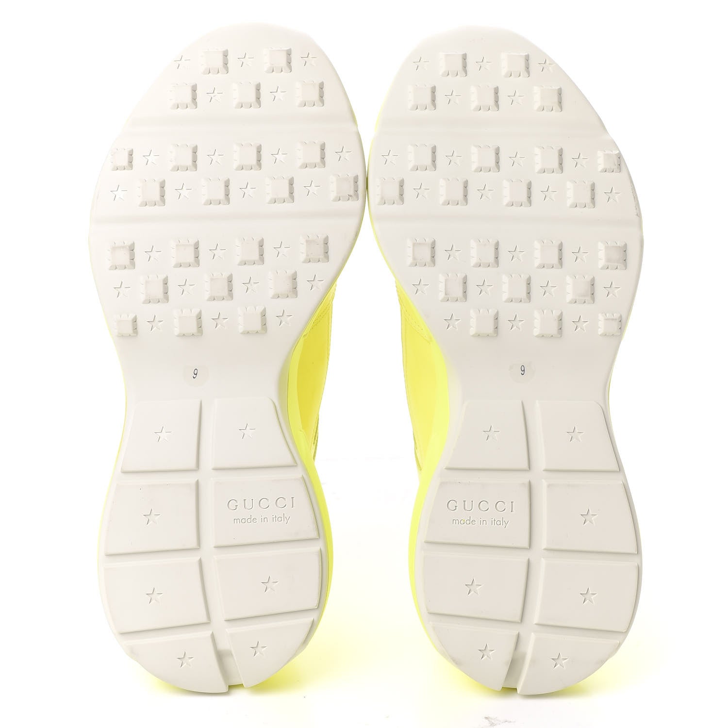 Gucci Calfskin Mens Rhyton Sneakers 9 Yellow Fluo 5 of 11