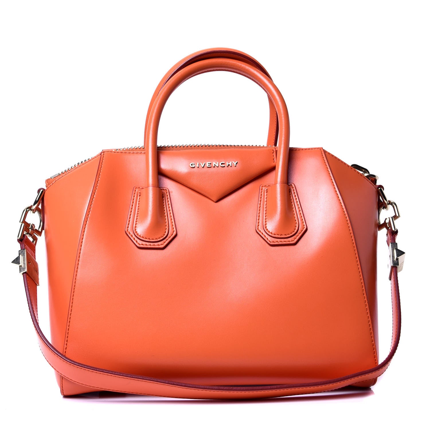 Givenchy Shiny Lord Calfskin Small Antigona Orange 1 of 4