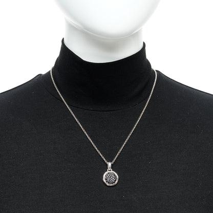 John Hardy Sterling Silver Black Sapphire Small Bamboo Round Pendant Necklace 2 of 5