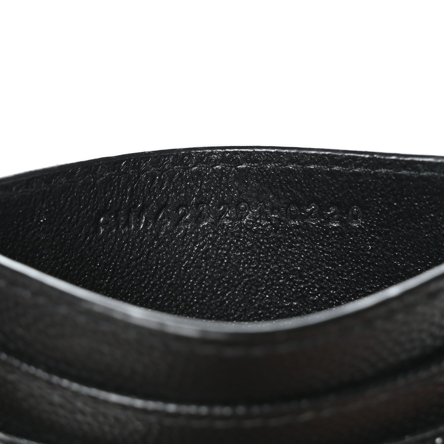Saint Laurent Grain De Poudre Matelasse Chevron Monogram Credit Card Case Black 7 of 9