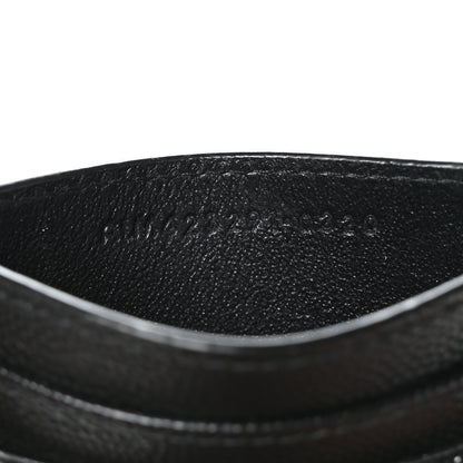 Saint Laurent Grain De Poudre Matelasse Chevron Monogram Credit Card Case Black 7 of 9