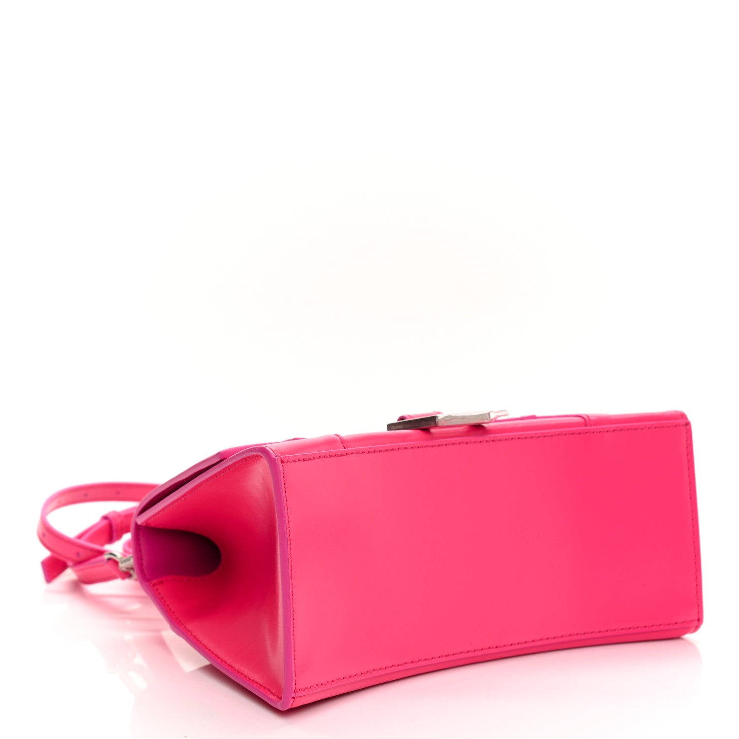 Balenciaga Shiny Box Calfskin Small Hourglass Top Handle Bag Acid Fuchsia 4 of 9