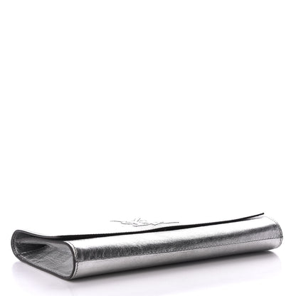 Saint Laurent Metallic Calfskin Monogram Large Belle De Jour Clutch Silver 4 of 7