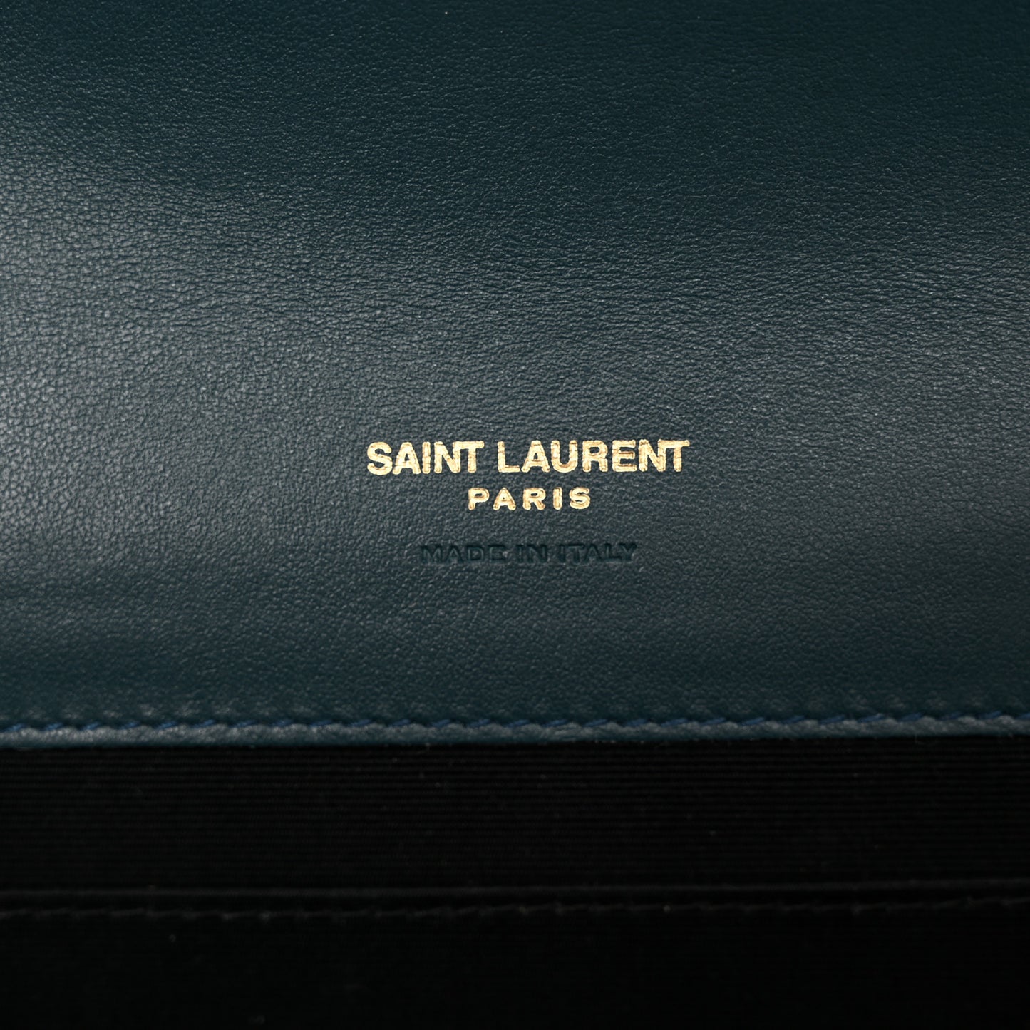Calfskin Crocodile Embossed Monogram Cassandre Flap Pouch Foliage Green