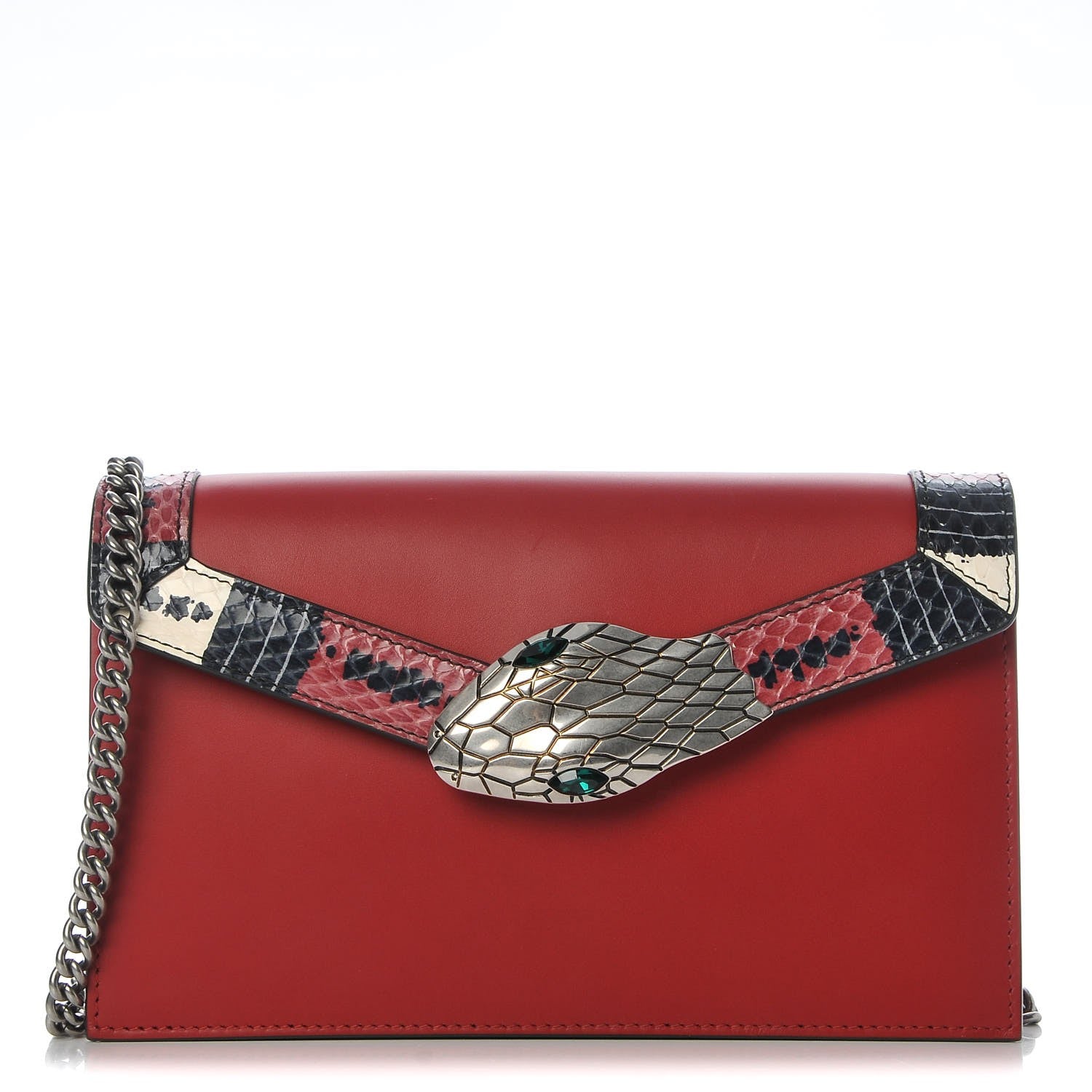Gucci Snakeskin Calfskin Lilith Shoulder Bag Hibiscus Red 1 of 9