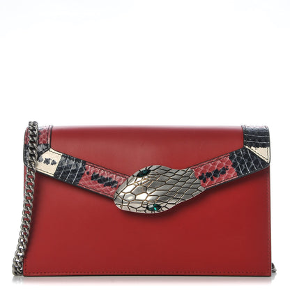 Gucci Snakeskin Calfskin Lilith Shoulder Bag Hibiscus Red 1 of 9