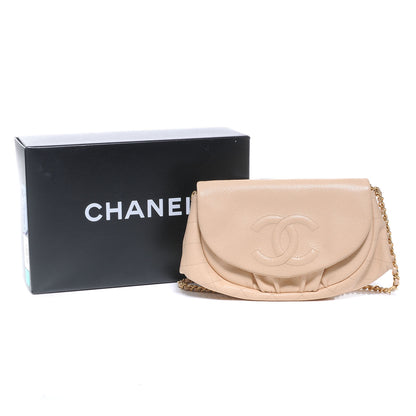 Chanel Caviar Half Moon Wallet On Chain Bag Beige 9 of 9