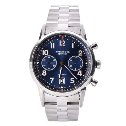 Tiffany Stainless Steel 42mm CT60 Chronograph Automatic Watch Blue 1 of 13