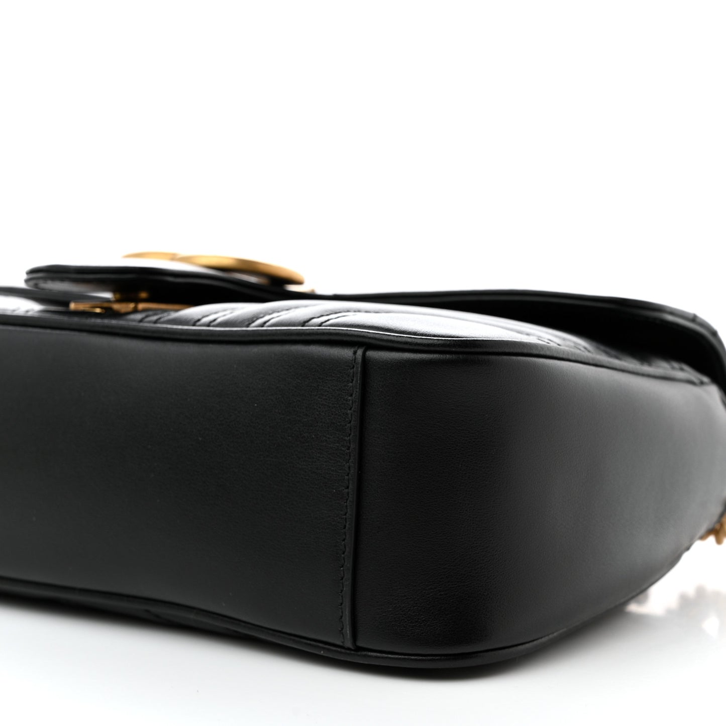 Calfskin Matelasse Small GG Marmont Shoulder Bag Black