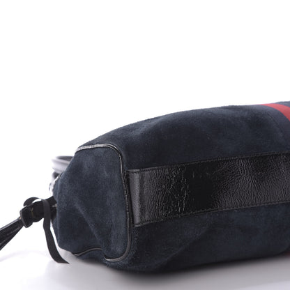 Gucci Suede Large Re(Belle) Top Handle Bag Blue 6 of 9