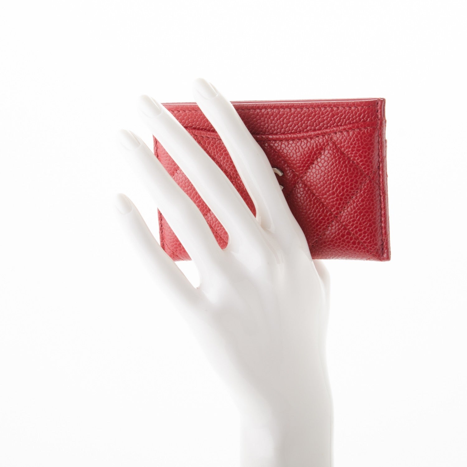 Chanel Caviar Quilted Card Holder Red 2 of 8