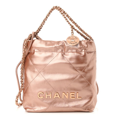 Chanel Metallic Calfskin Quilted Mini Chanel 22 Copper 1 of 11