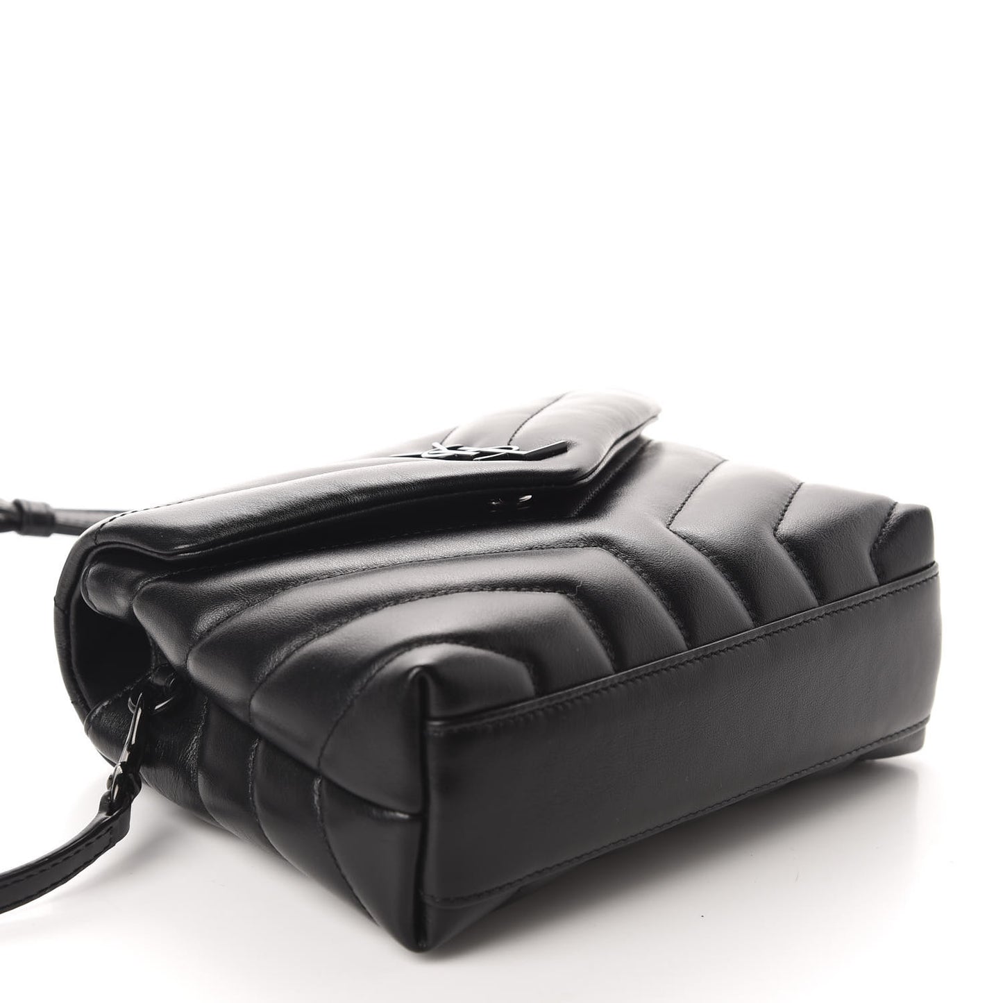 Calfskin Y Quilted Monogram Toy Loulou Crossbody Bag Black