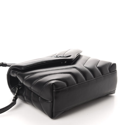 Saint Laurent Calfskin Y Quilted Monogram Toy Loulou Crossbody Bag Black 4 of 12