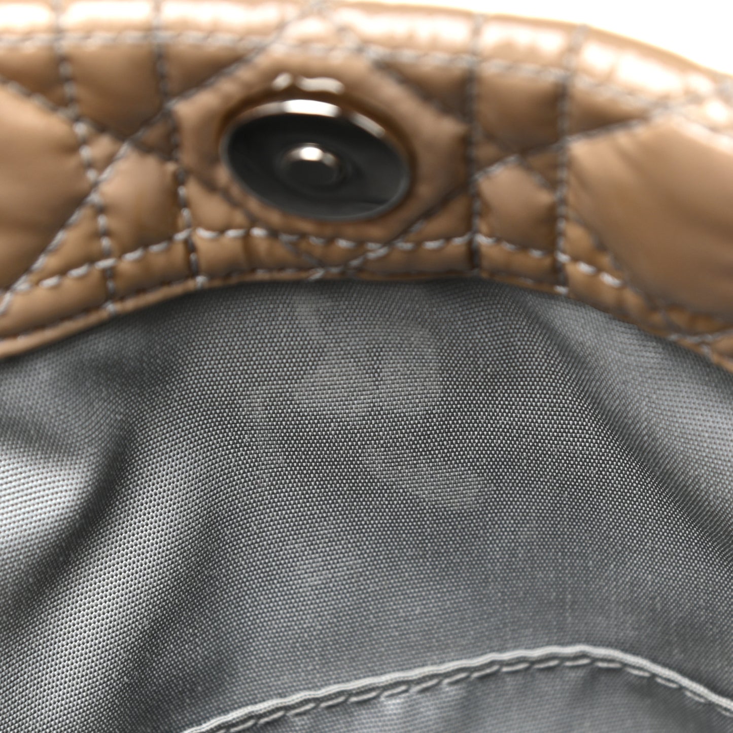 Patent Cannage Large Dior Soft Shopping Tote Beige