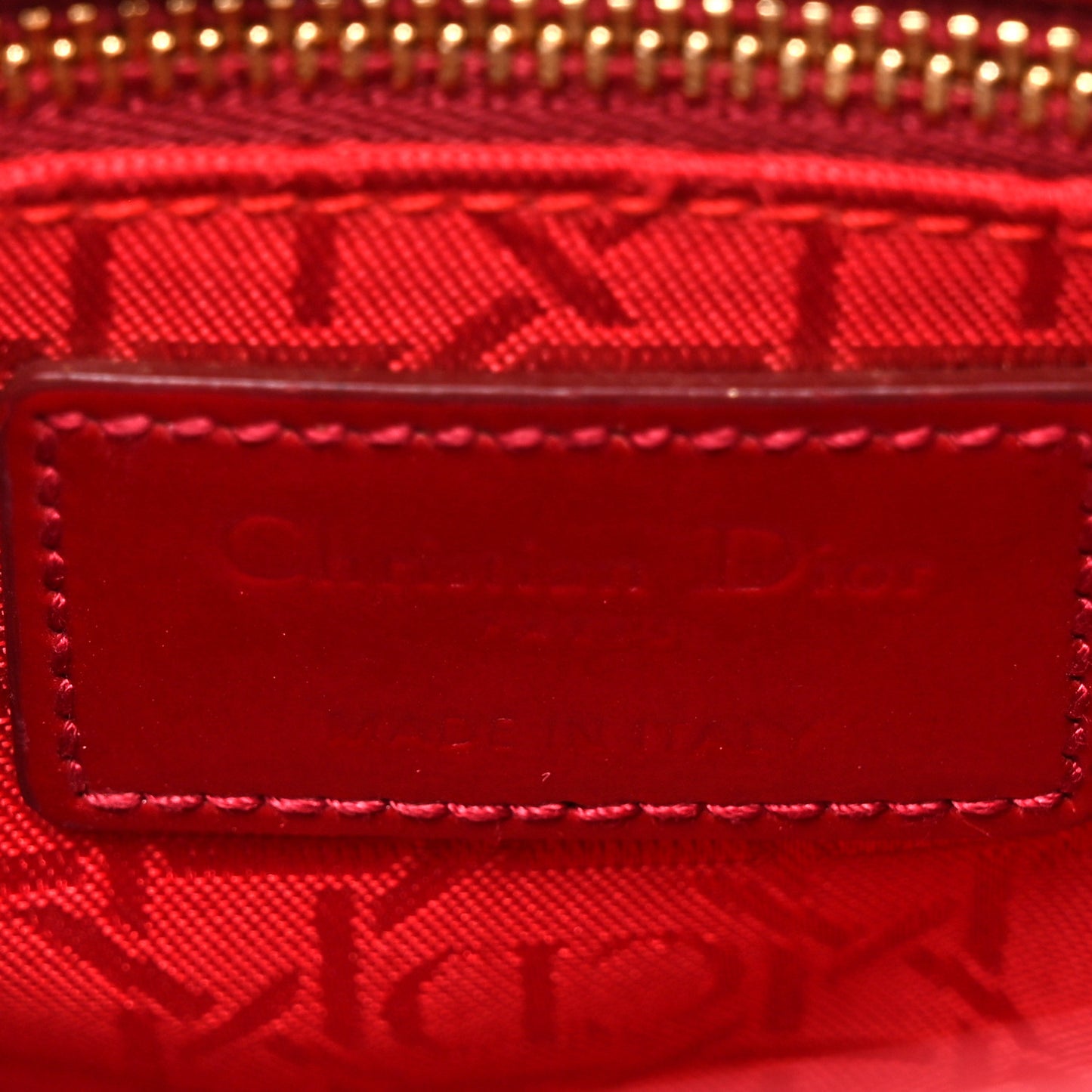 Patent Cannage Mini Lady Dior Red