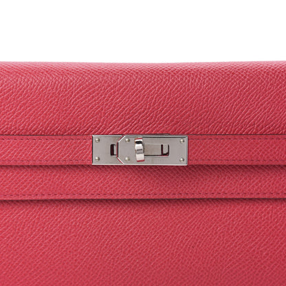Hermes Epsom Kelly Longue Wallet Rose Extreme 11 of 12