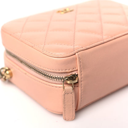 Chanel Lambskin Quilted CC Pearl Crush Camera Case Light Pink 9 of 11