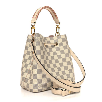 Louis Vuitton Damier Azur Braided Neonoe BB Pink 3 of 11