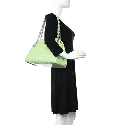 Chanel Patent Quilted Large Just Mademoiselle Bowling Bag Light Green 2 of 12