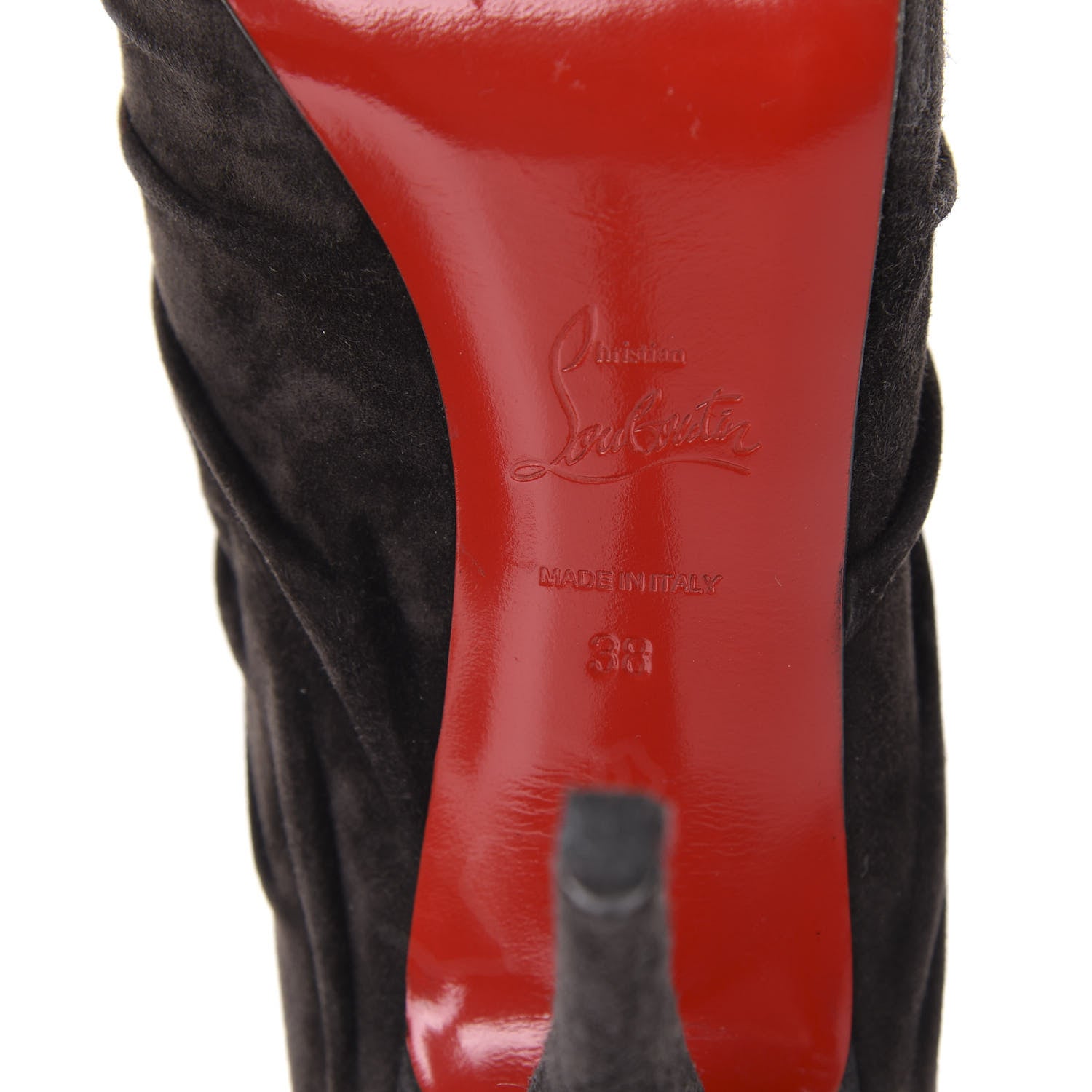 Christian Louboutin Veau Velours Piros 120 Boot 38 Africa 9 of 10