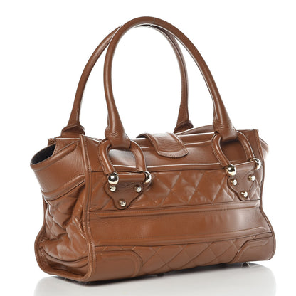 Burberry Calfskin Quilted Large Manor Tote Tan 3 of 18
